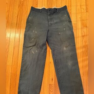 Men's Gray Distressed Paint splatter worn thrash holes Pants kurt cobain skater